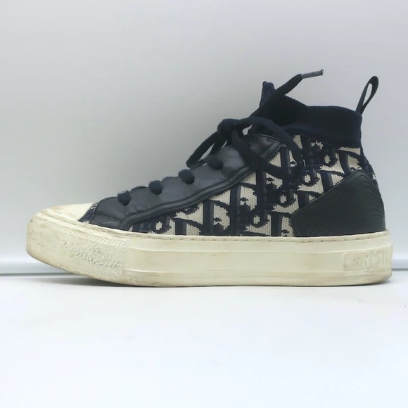 Christian Dior Walk'n' Sneakers Navy Oblique Technical Mesh Size 37.5 - Picture 7 of 11